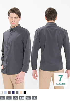 Y-101L~110L 남성 긴팔 단색 셔츠