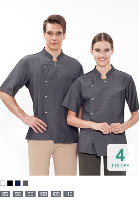 O-137~140 반팔 싱글 진주스냅 조리복